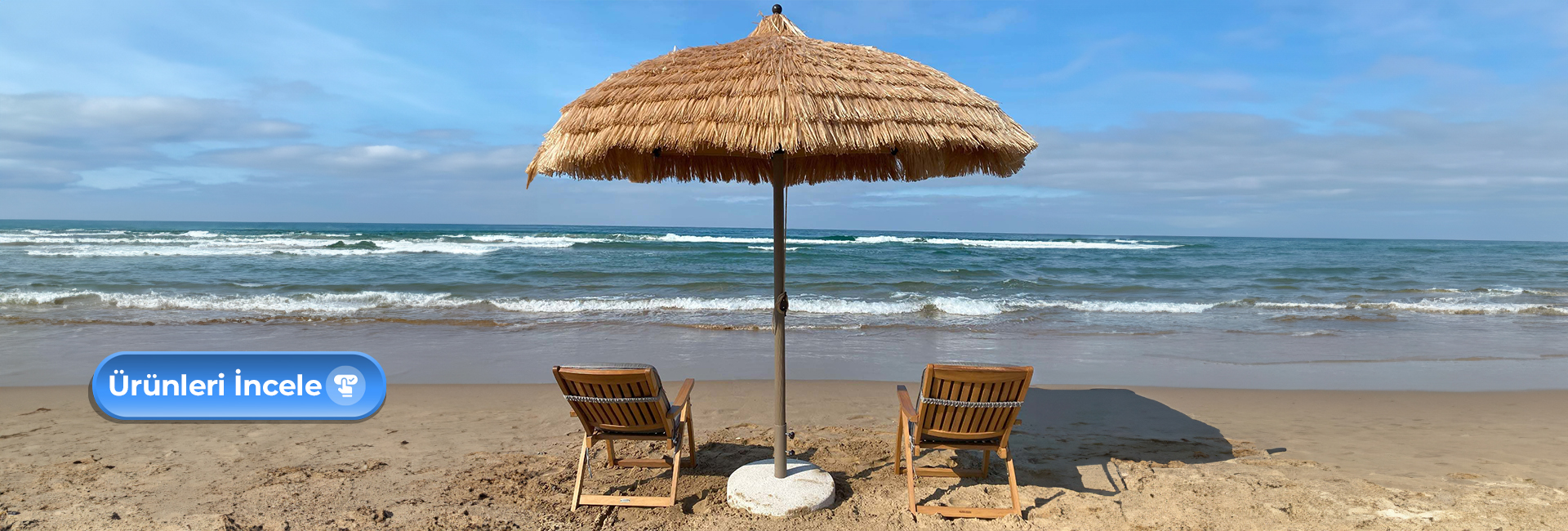 2.5 Metre Yuvarlak Alüminyum Gövdeli Bohem Saz Şemsiye